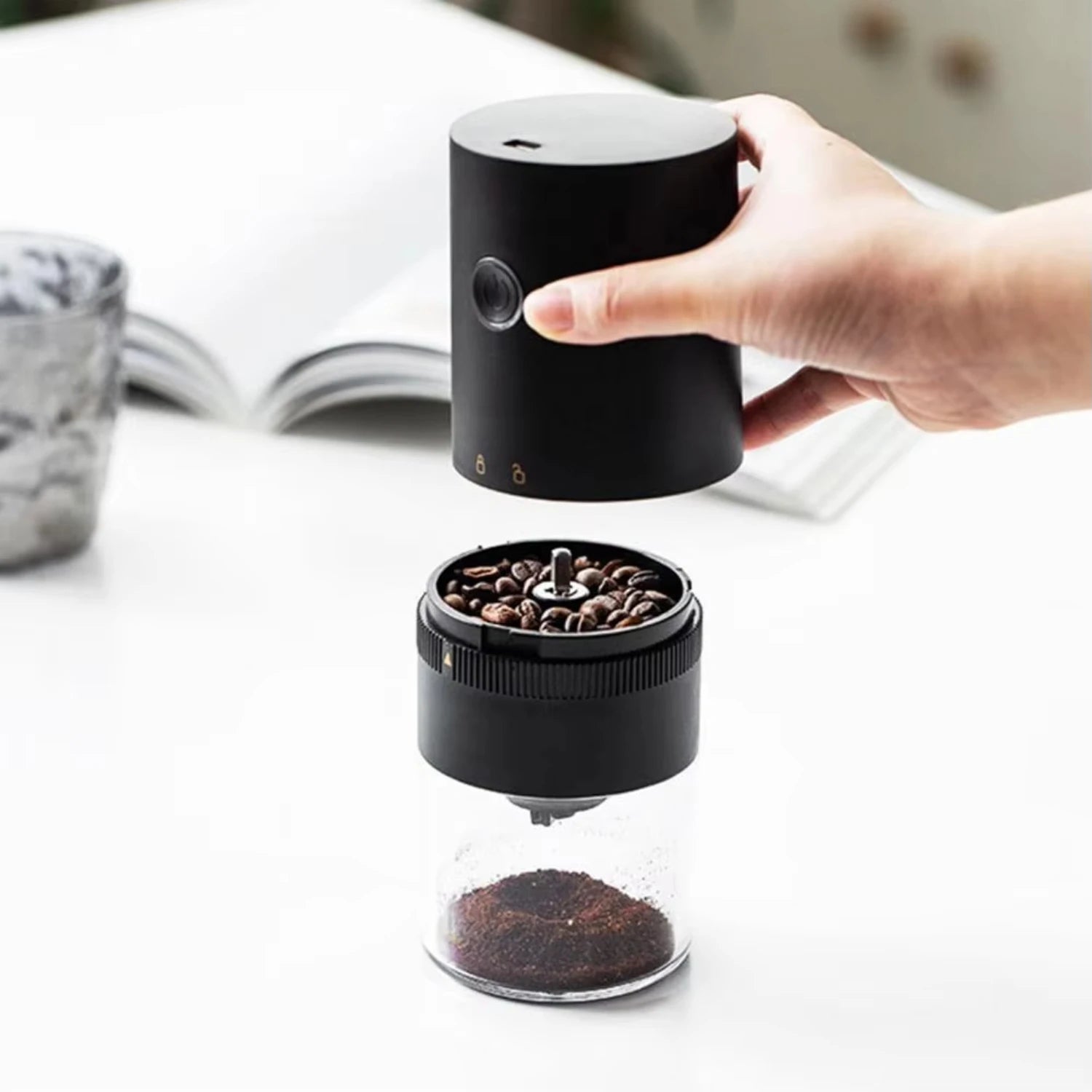 Coffee Grinder Ergonomic Design Easy to Use Metal High Efficiency USB Charging Coffee Mill Machine Accessories