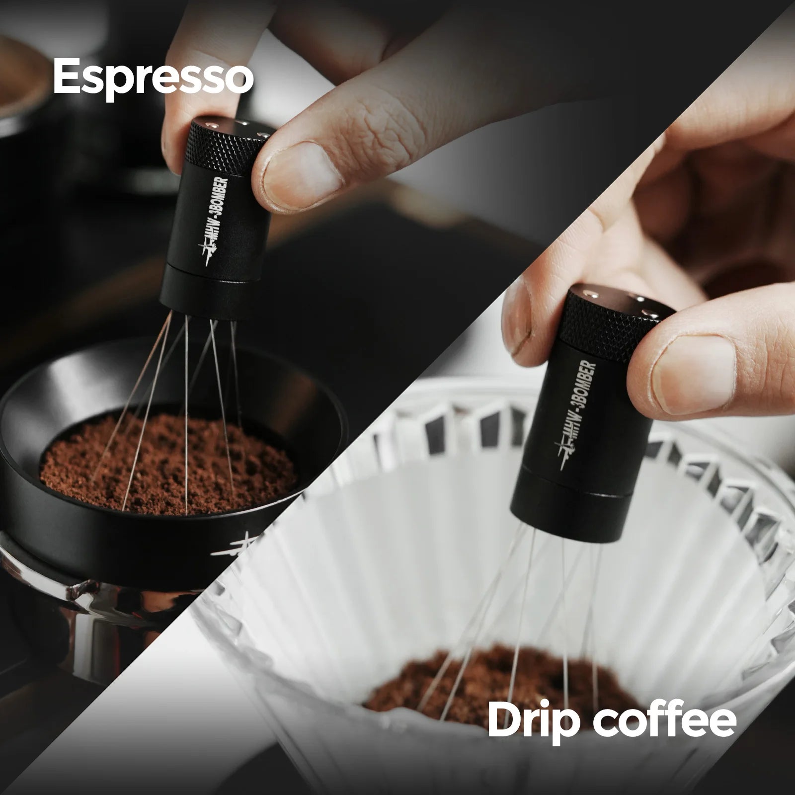 MHW-3BOMBER Espresso Distribution Tool Coffee WDT Adjustable Needles Stirrer with Magnetic Rack Professional Barista Accessories