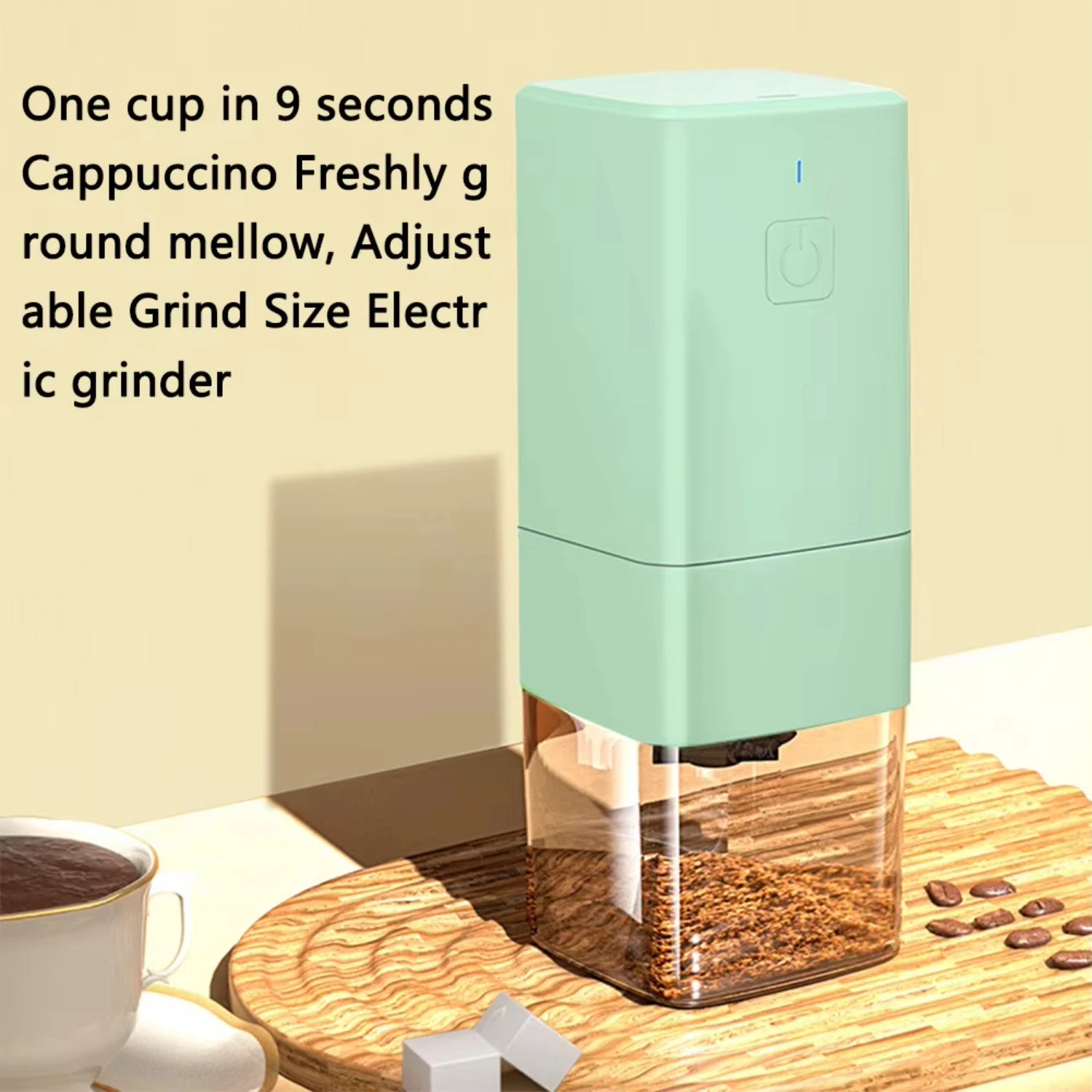 1 set of plastic Household Grinder Adjustable Grind Size Usb Rechargeable Coffee Bean Mill Machine Wholesale