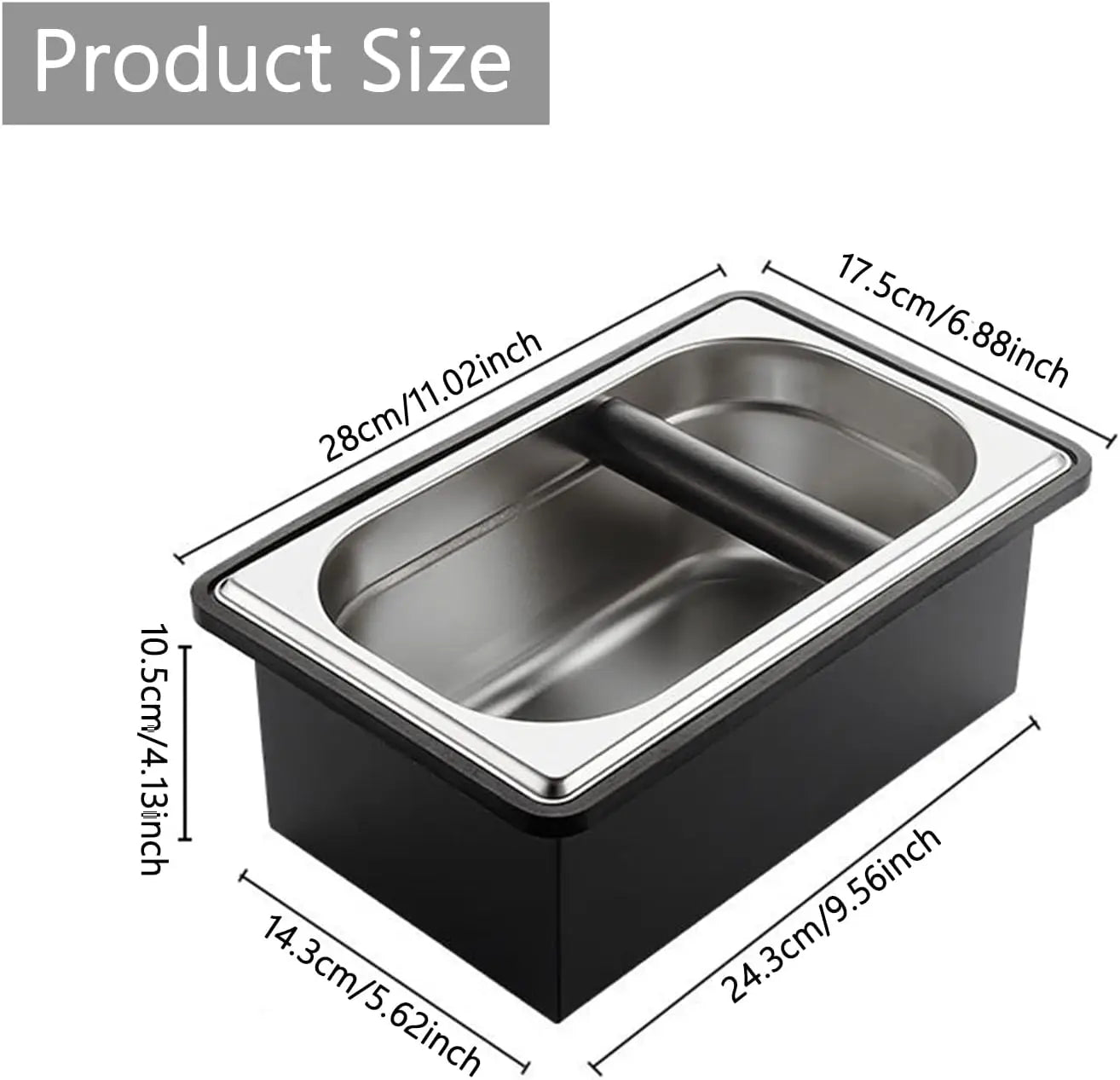 Espresso Knock Box,Stainless Steel Coffee Knock Box Large Capacity Coffee Puck Container Espresso Machine Tool for Coffee Ground