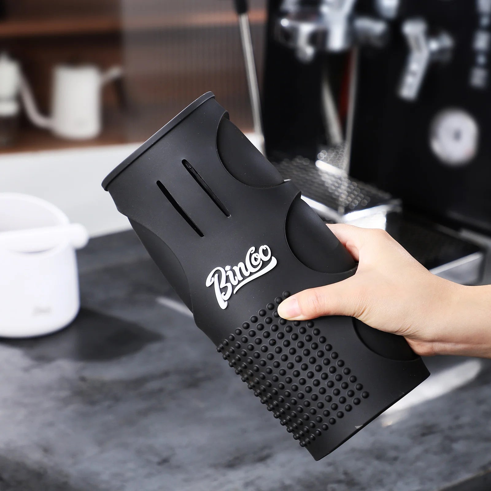 Bincoo Multifunction Espresso Tamper Mat-Non-Slip Silicone Coffee Tamper Mat All in One-Tamping Pad for Barista Tool