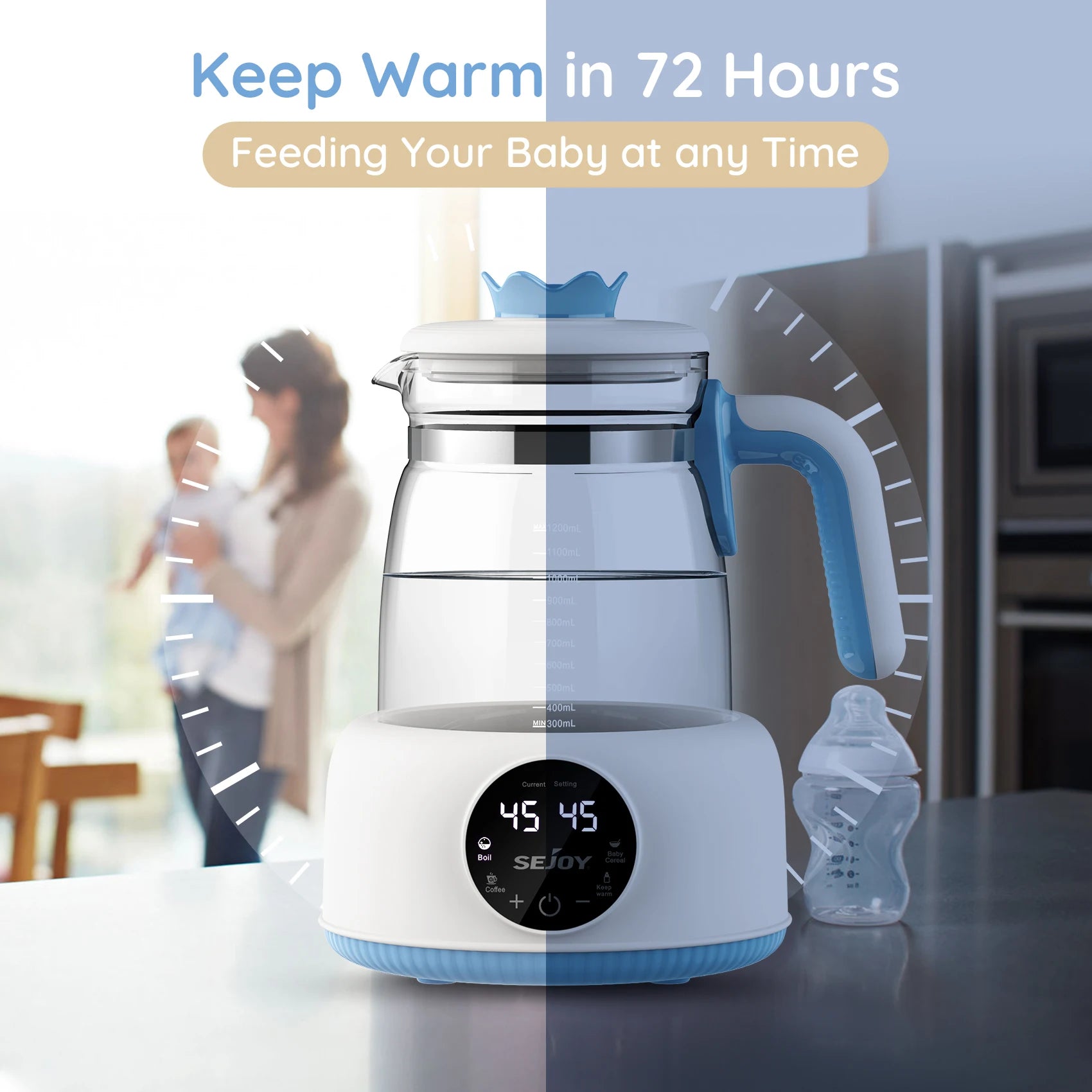 220v/110v Infant Thermostatic Milk Regulator 800W Electric Baby Formula Kettle Automatic Warmer Feeding Bottle