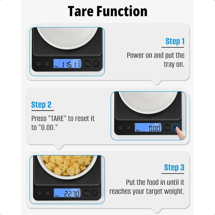Gram Scale Weighs Up to 500g 0.01g Mini Pocket Size Digital Coffee Espro Scales with 2 Plastic Trays