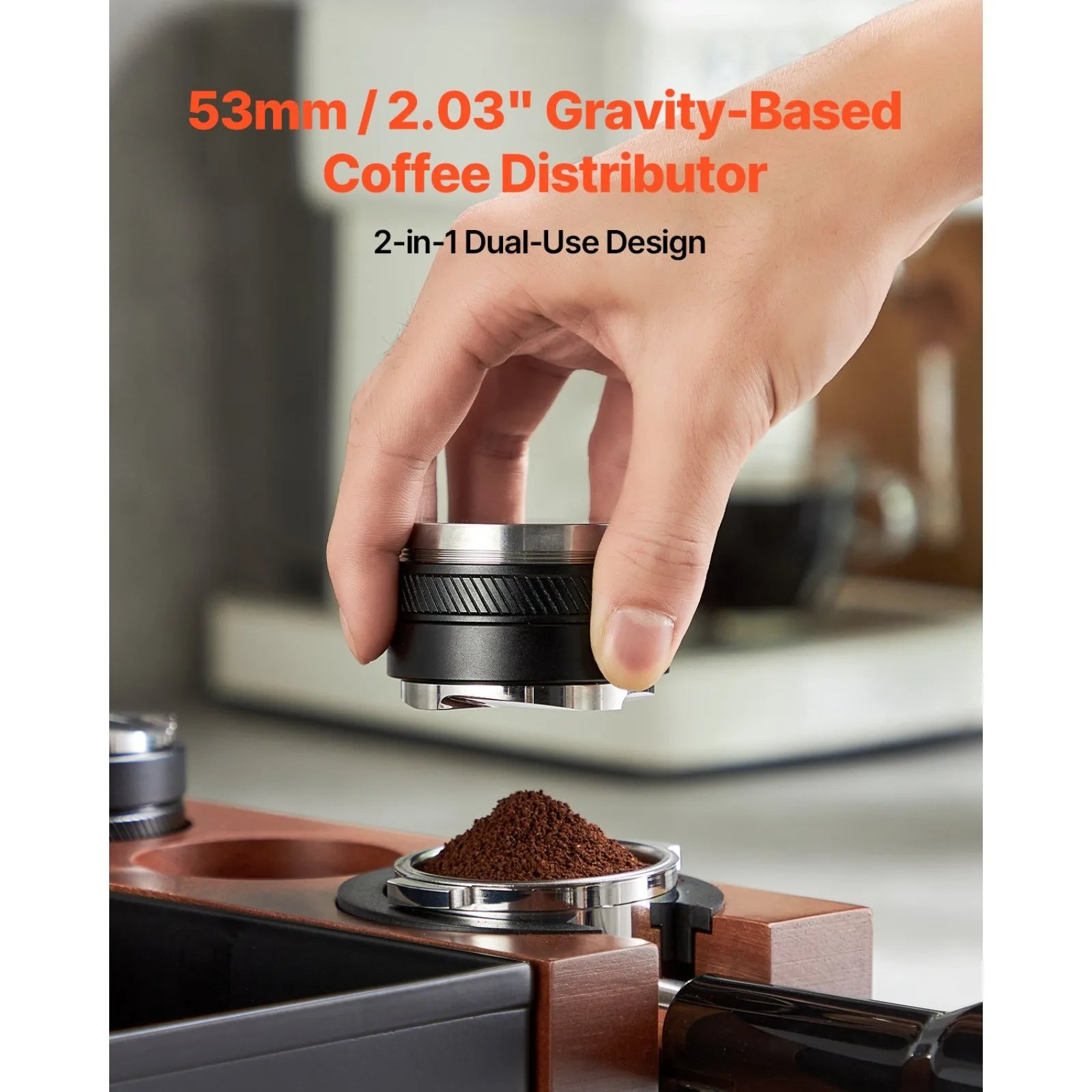 53mm Coffee Distributor 2-in-1 Adjustable Espresso Distributor For Home