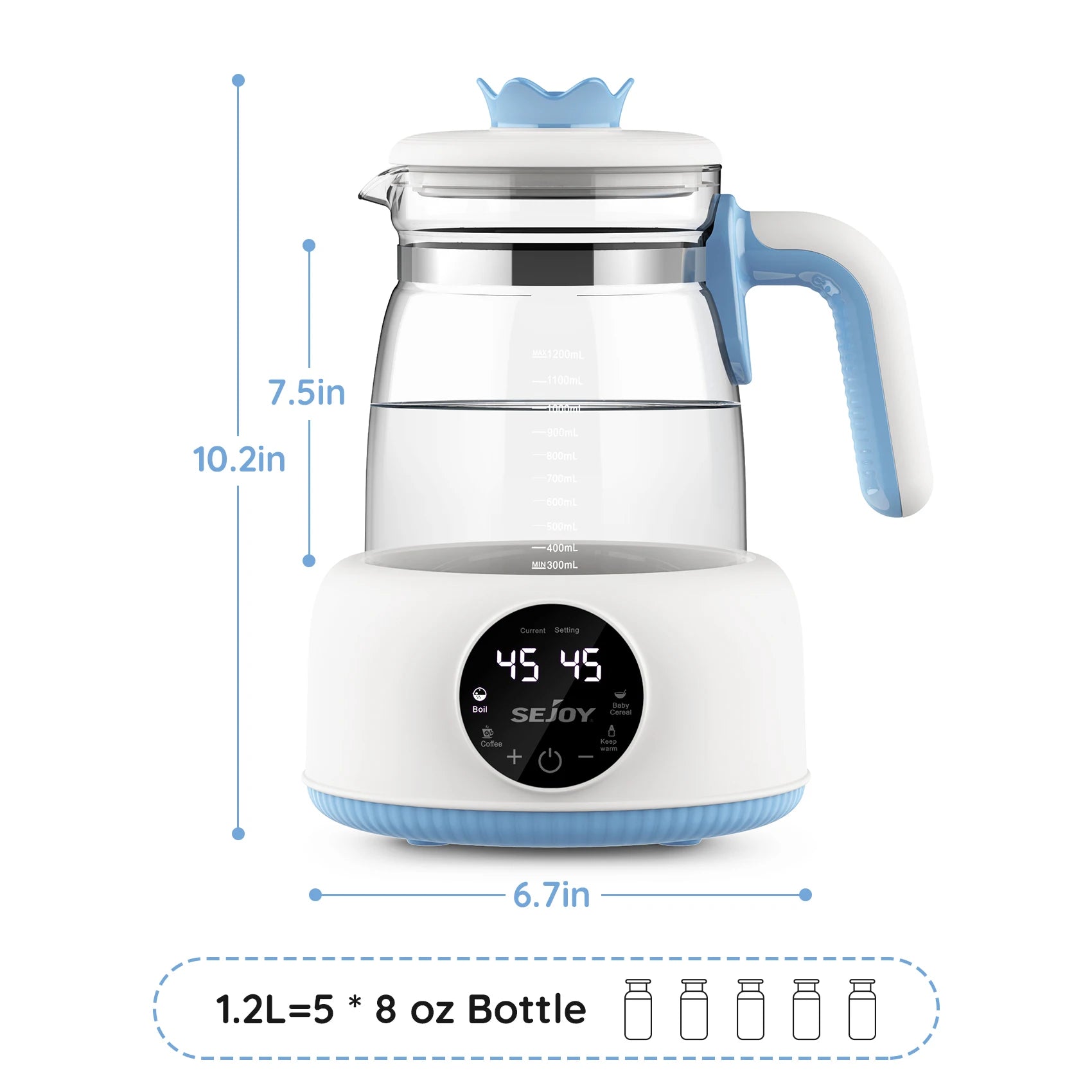 220v/110v Infant Thermostatic Milk Regulator 800W Electric Baby Formula Kettle Automatic Warmer Feeding Bottle