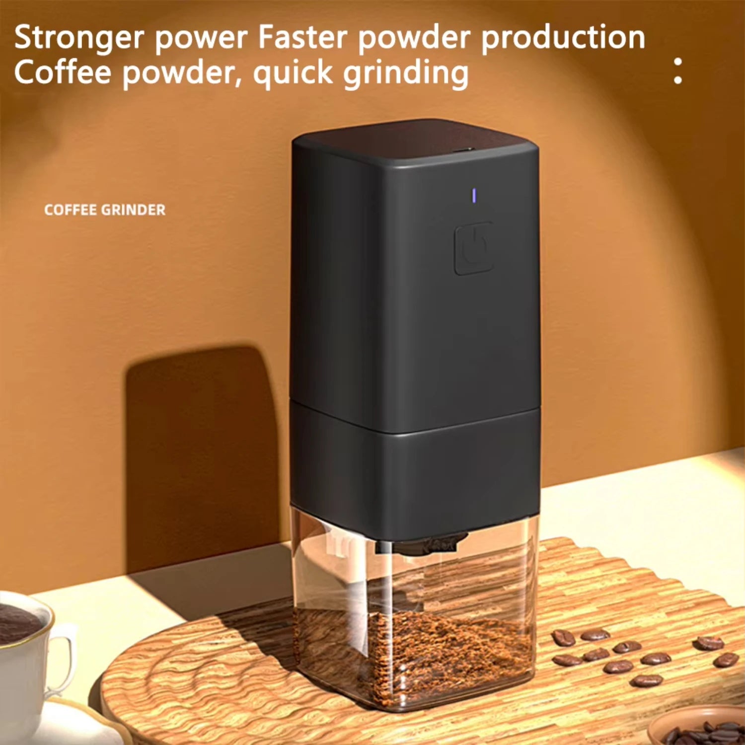 1 set of plastic Household Grinder Adjustable Grind Size Usb Rechargeable Coffee Bean Mill Machine Wholesale