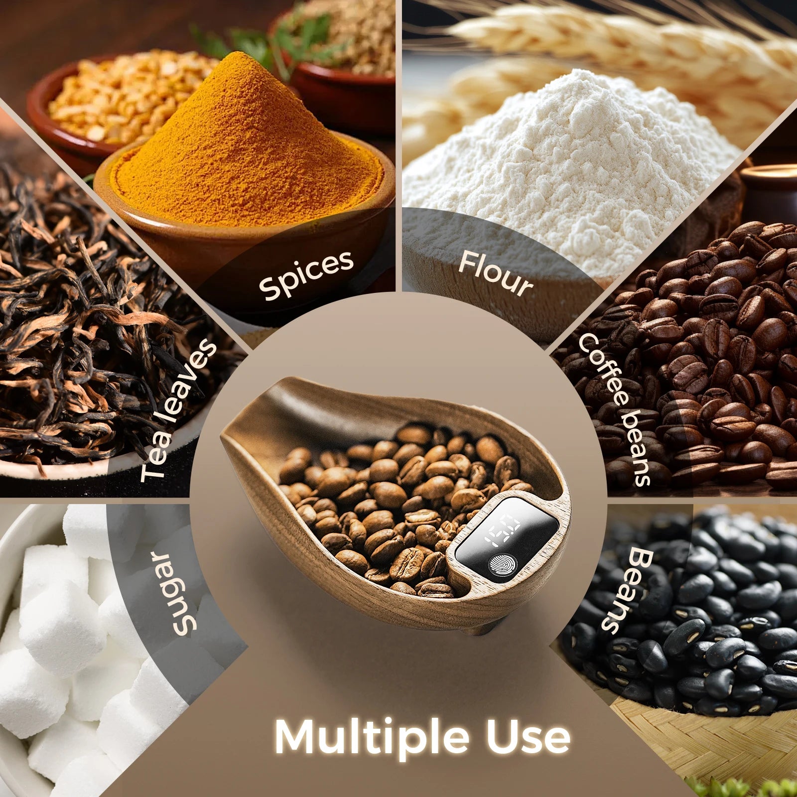 MHW-3BOMBER OVO Coffee Scale Digital Food Kitchen Scale Precise Wooden Bean Scale with Spray Bottle Barista Professional Tool