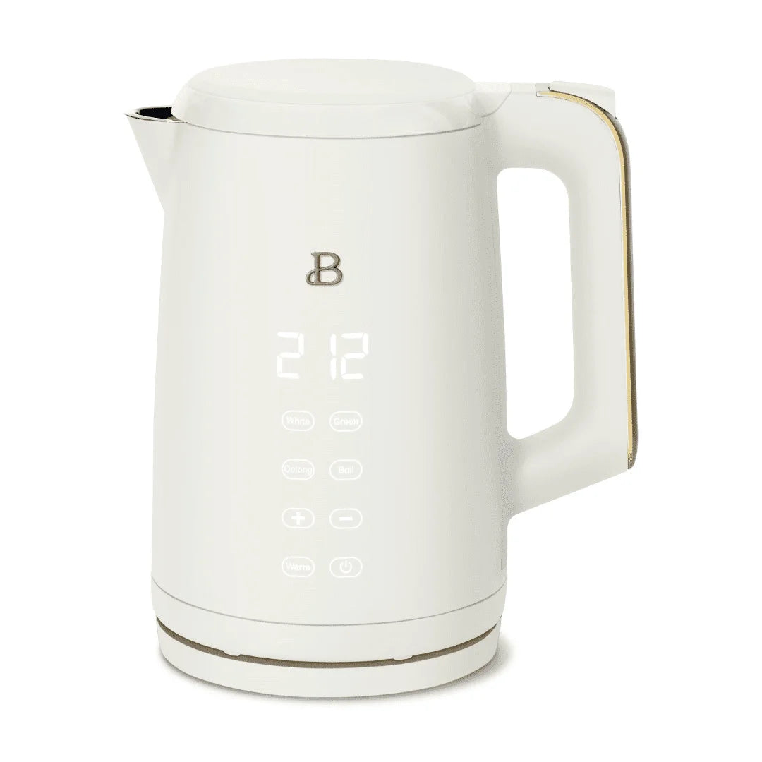 Beautiful 1.7-Liter Electric Kettle 1500 W with One-Touch Activation, Black Sesame by Drew Barrymore