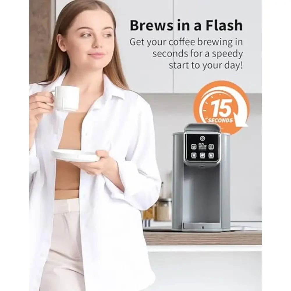 Single Serve Coffee Maker with Bold Setting Hot & Iced Coffee Brewer K Cup and Grounds Compatible 6-14 Oz Sizes 50 Oz Removable