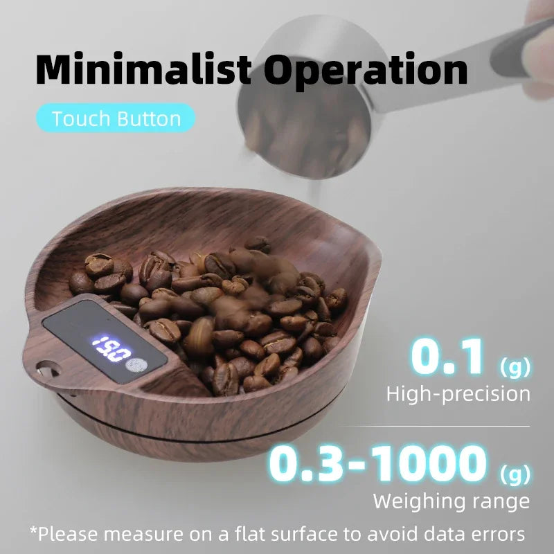 AliKisscafe Coffee Scale Bean Measuring Scales Weighing Display Tray Spray ABS Kitchen Barista Tool Espresso Machine Accessories