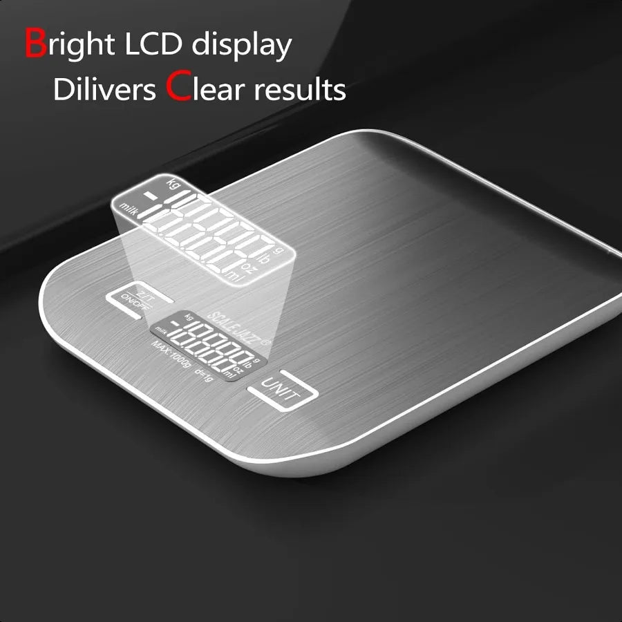 Mini Digital Scale 10kg 22lb Kitchen Scale Food Scale Coffee Scale 6Units Auto Off Tare Stainl Steel complimentary Battery Easy