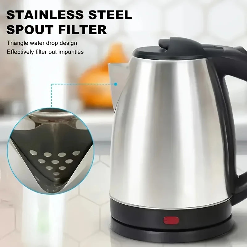 2L Stainless Steel Electric Kettle with Fast Boil, Temperature Control & Double-Layer Protection – Food-Grade, Modern Design
