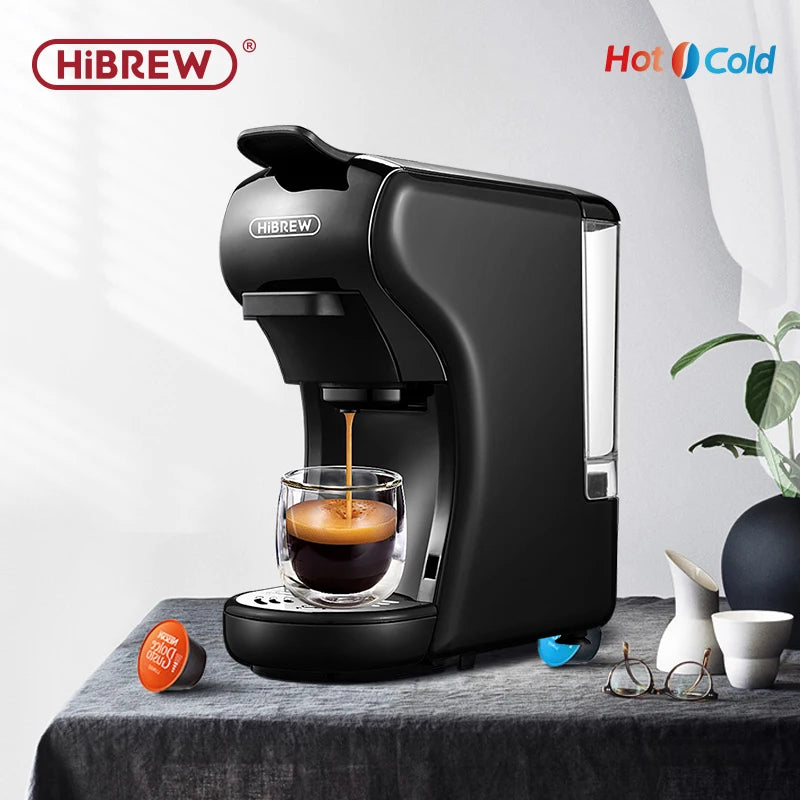 HiBREW Coffee Machine 19 Bar 4in1 Hot & Cold Multiple Capsule Espresso Cafetera Pod Coffee Maker Dolce Milk Nexpresso Powder H1A