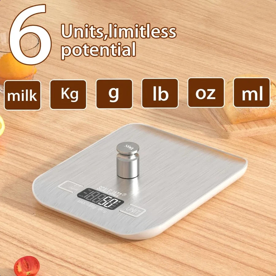 Mini Digital Scale 10kg 22lb Kitchen Scale Food Scale Coffee Scale 6Units Auto Off Tare Stainl Steel complimentary Battery Easy