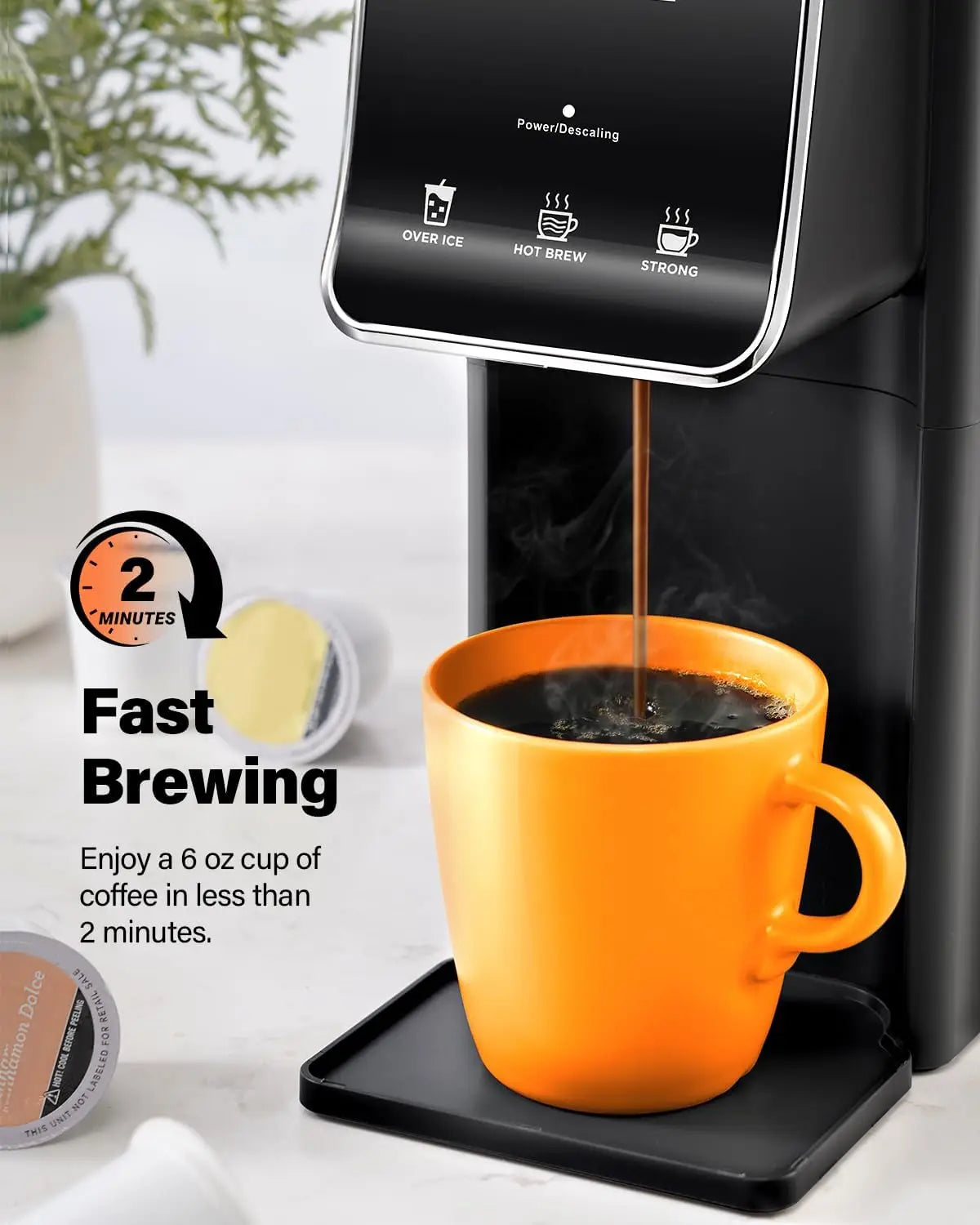 Hot & Iced Coffee Maker, K Cup Coffee Maker, Compatible with K-Cups and Ground Coffee, Single Serve Coffee Machine with Bold Set