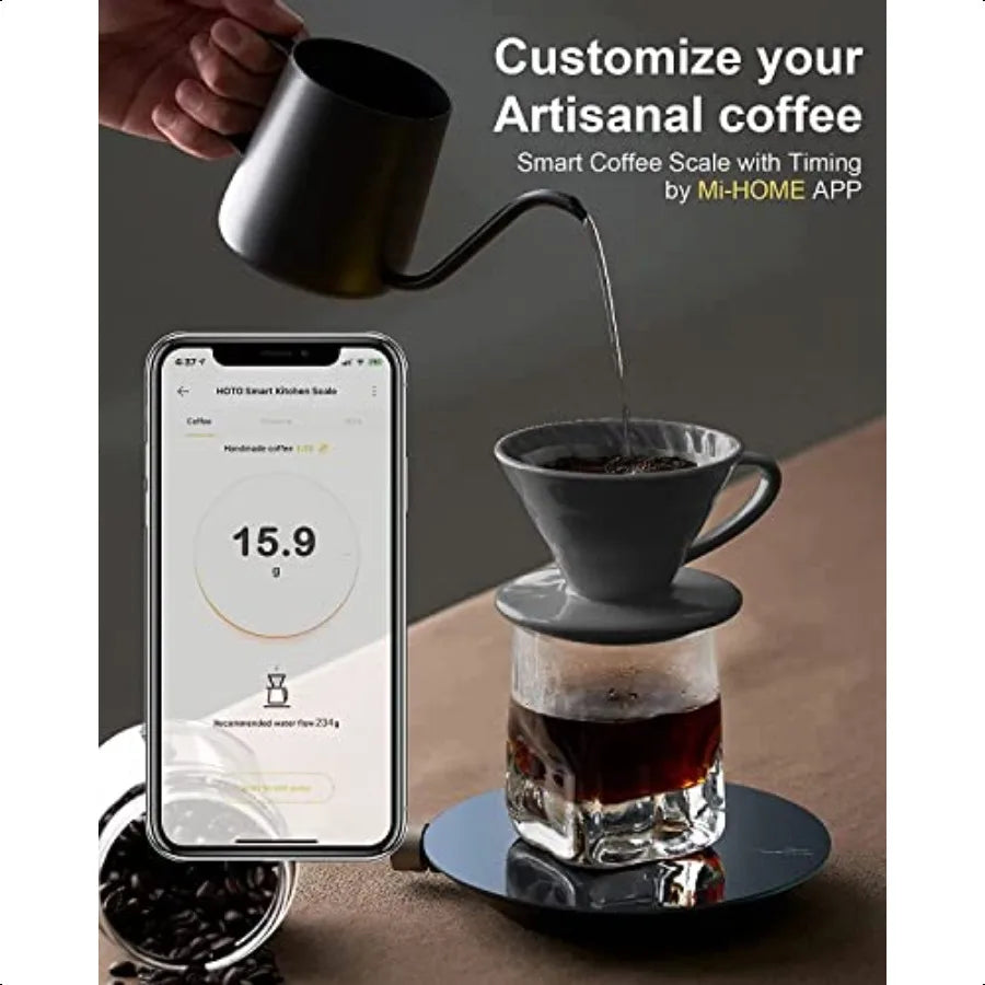 Smart Food Scale Kitchen Scale Food Scales Digital Weight Grams and Oz Coffee Scale Kitchen Scale with 0.1g High Precise Sensor