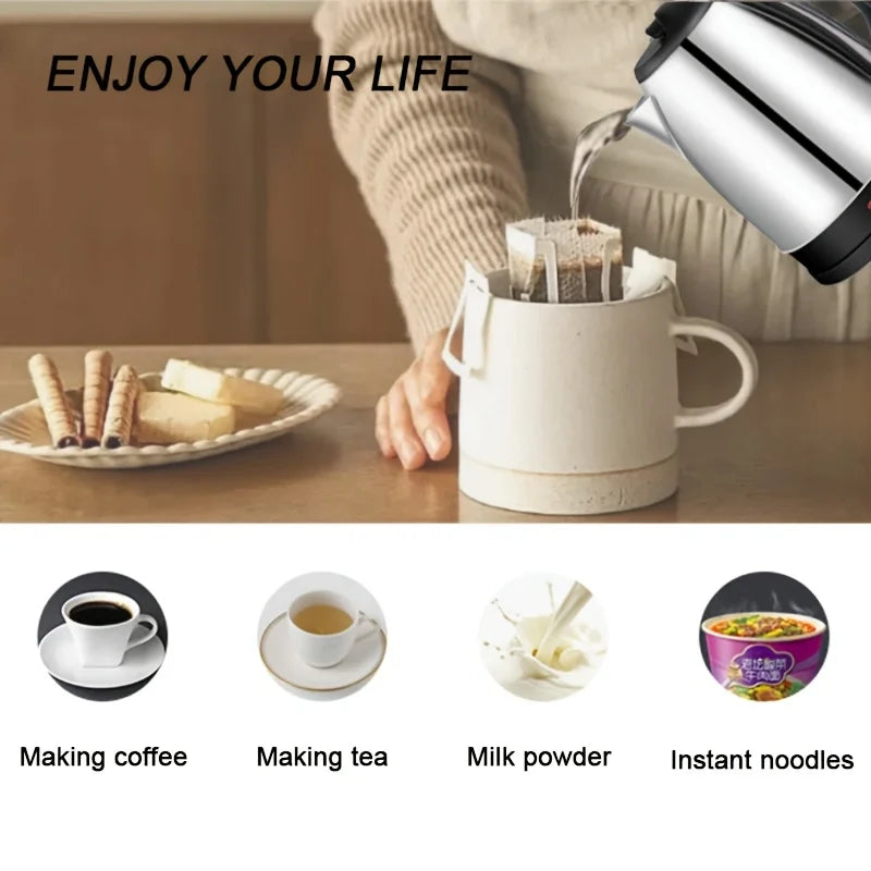 2L Stainless Steel Electric Kettle with Fast Boil, Temperature Control & Double-Layer Protection – Food-Grade, Modern Design