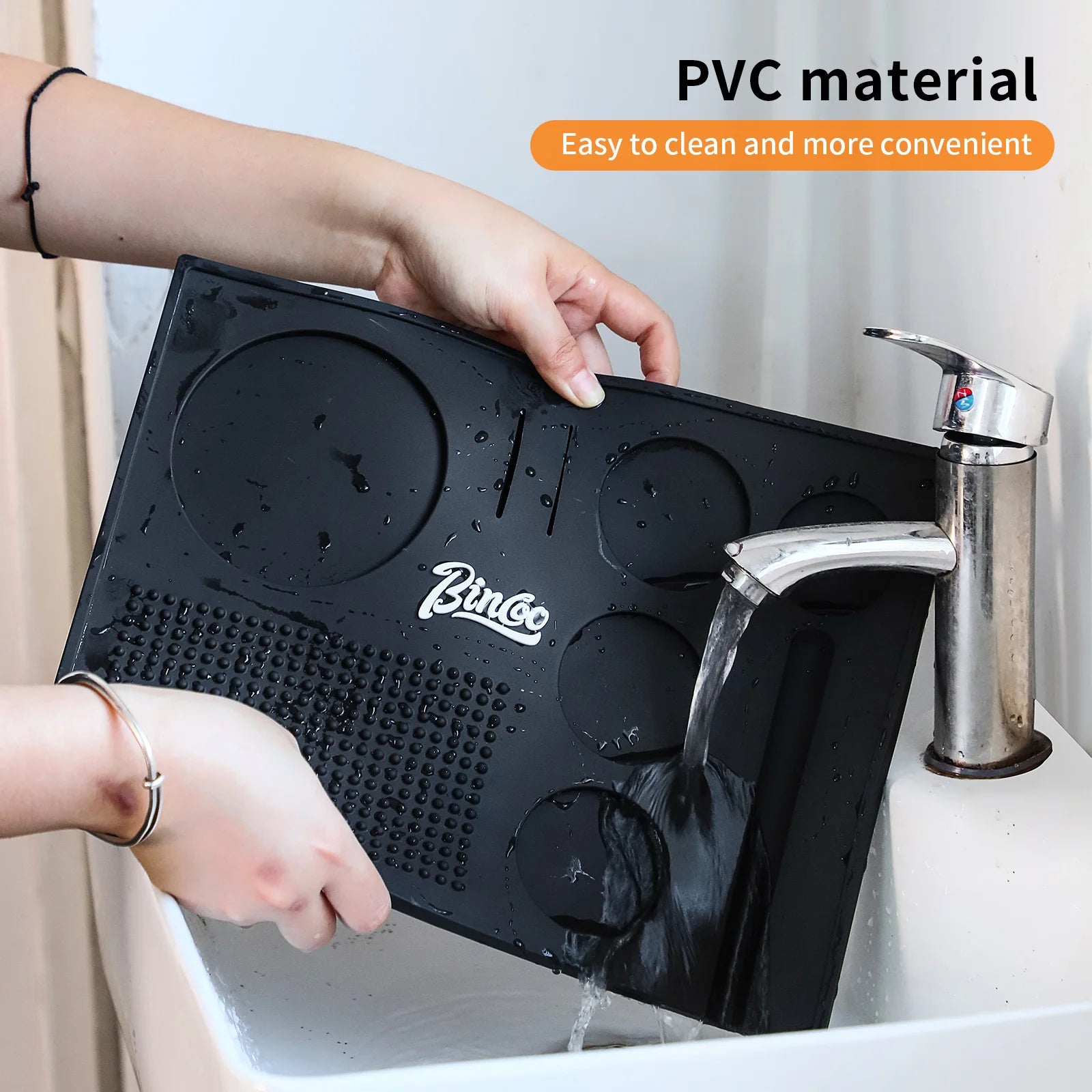 Bincoo Multifunction Espresso Tamper Mat-Non-Slip Silicone Coffee Tamper Mat All in One-Tamping Pad for Barista Tool