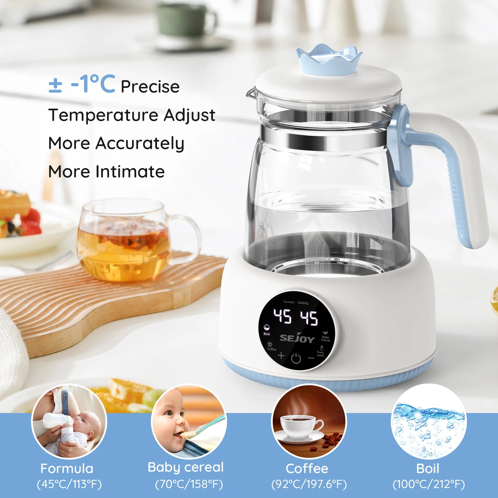 220v/110v Infant Thermostatic Milk Regulator 800W Electric Baby Formula Kettle Automatic Warmer Feeding Bottle