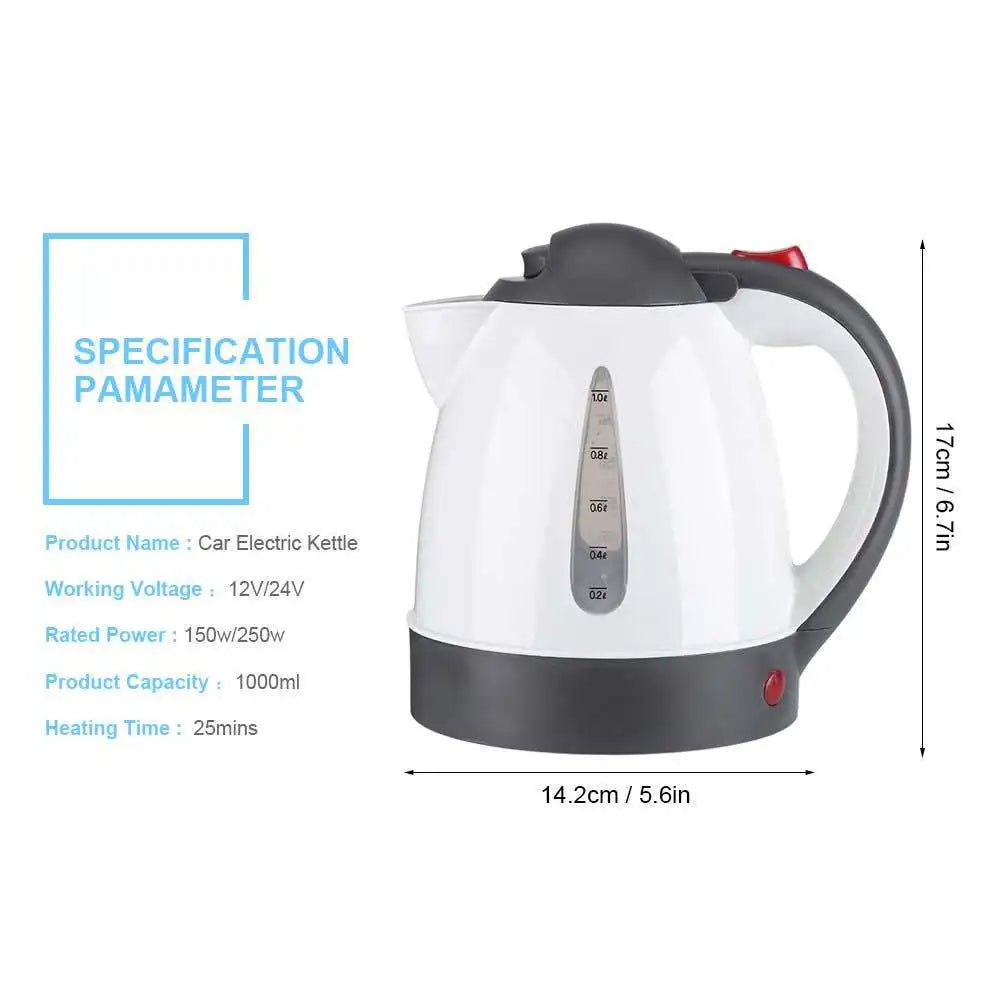 1000 ML 12/24 V Car Truck Water Heater Car Hot Kettle 250 W Fast Boiling Tea Coffee Kettle for Travel Home