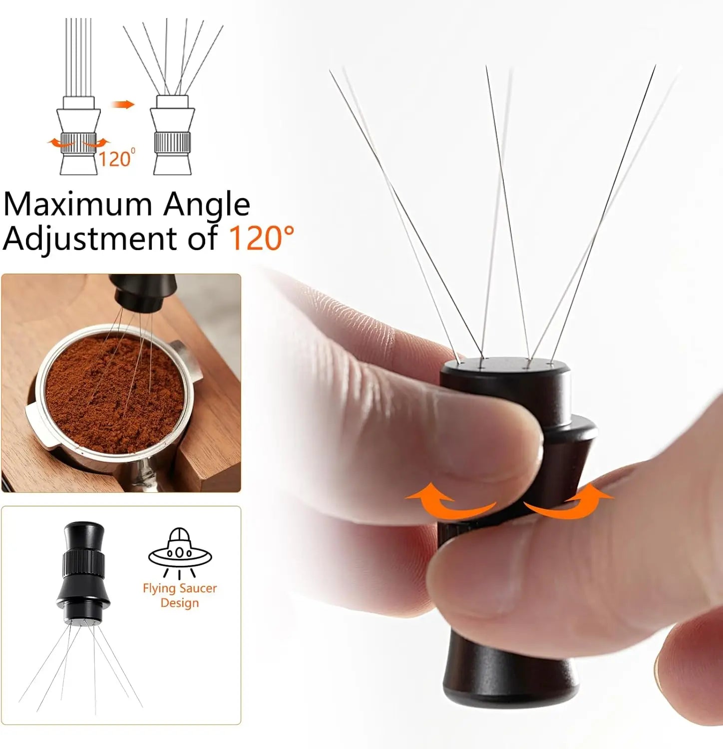 IKAPE Coffee WDT Tools,Espresso Stirrer with adjustable angle feature,Suitable for home,outdoor activities,and baristas' tool