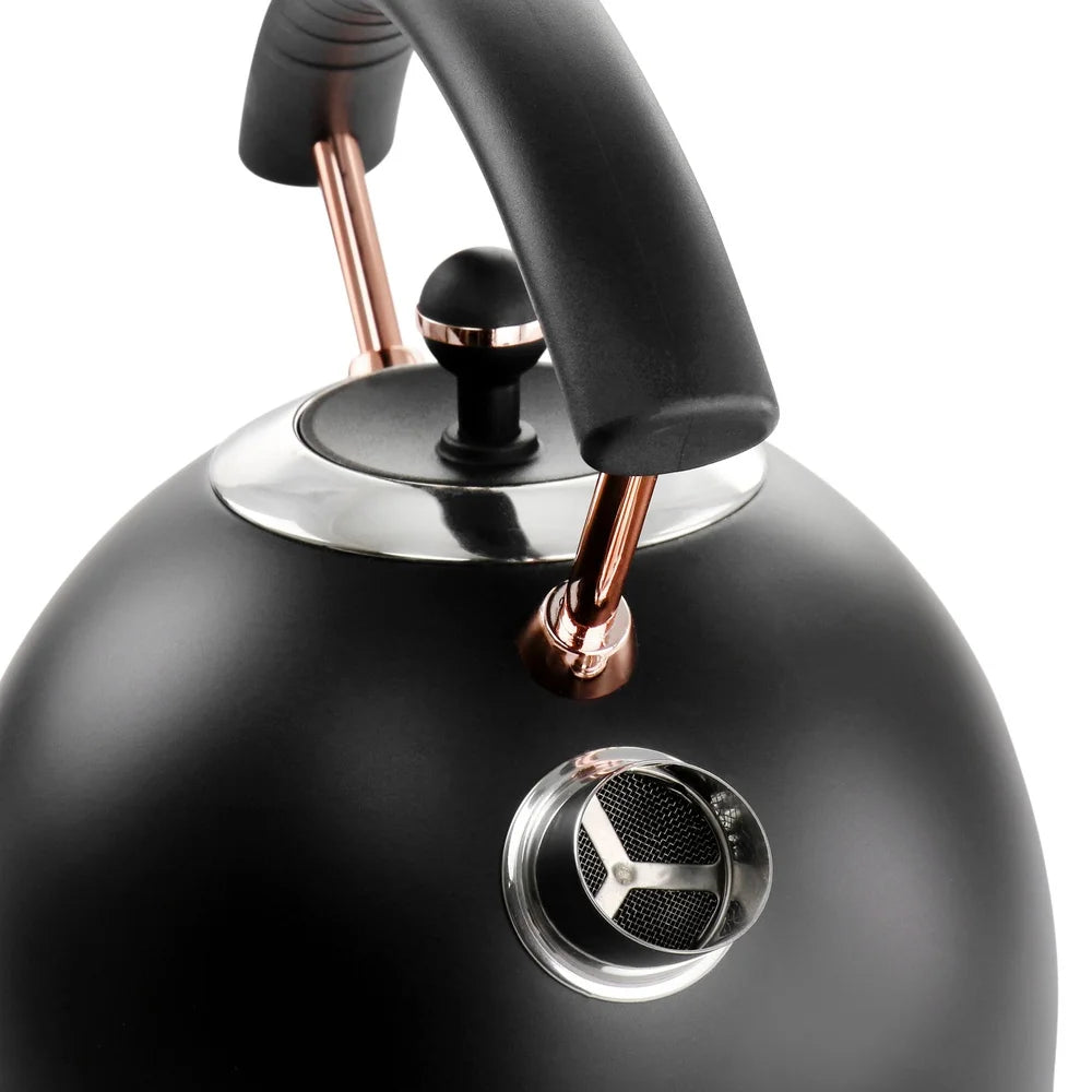 1.8L Electric Tea Kettle with Thermostat Stainless Steel Half Circle Design Rapid Boil Water Indicator Auto Shut Off Cordless