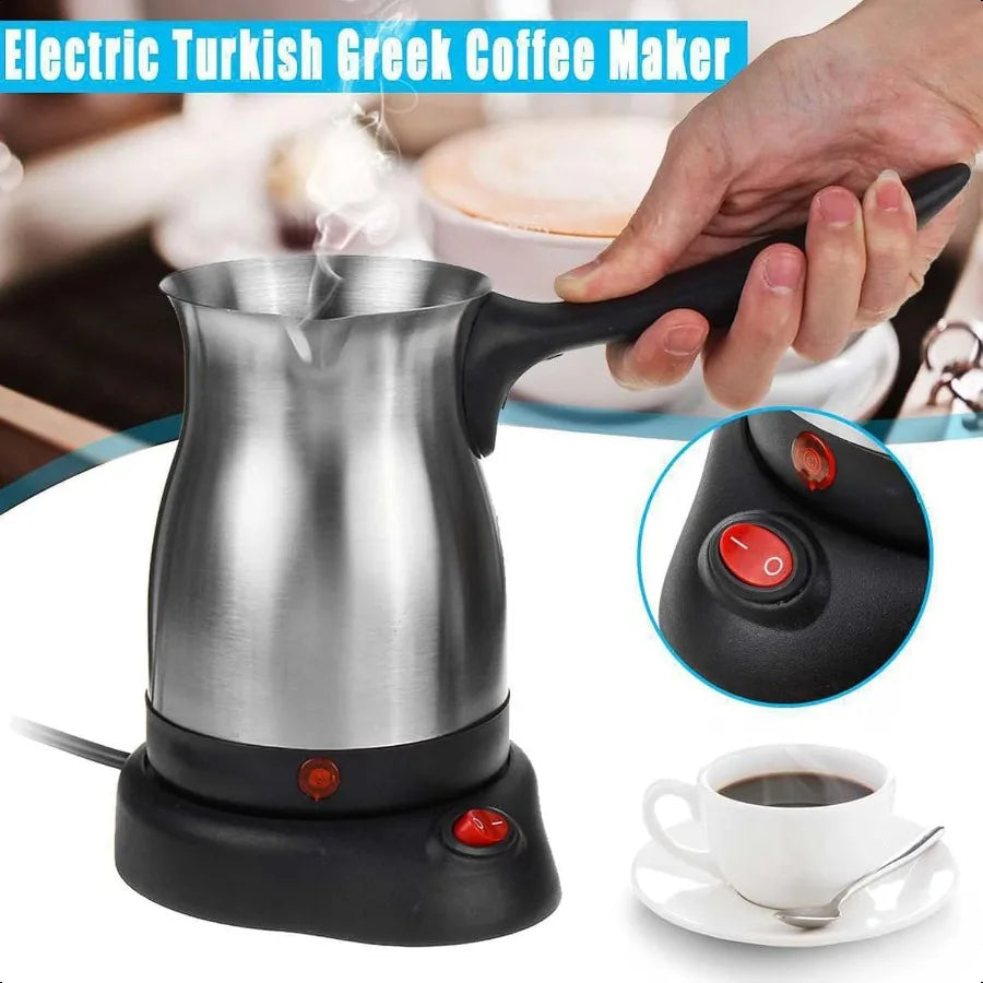 Turkish Coffee Pot Stainl Steel Arabic Greek Turkish Electric Coffee Maker hine Pot 600ml Coffee Tea Warmer Kettle with Removab