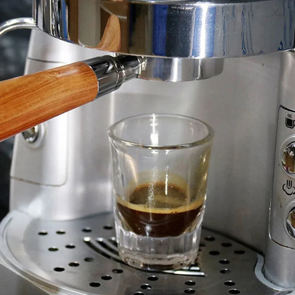 51mm Coffee Bottomless Portafilter with Filter Basket & Wooden Handle Replacement for Delonghi Coffee Machine Tool Nexpresso