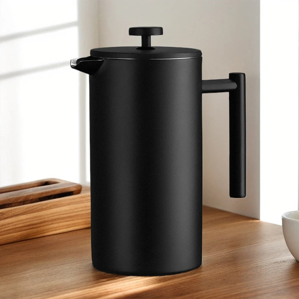 Stainless Steel French Press Coffee Maker 1000ml Double Wall Insulation Coffee Press Tea Pot Thermal Kettle Press