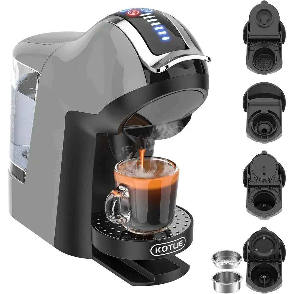 Espresso 5-in-1 Single Serve Coffee Maker with 19Bar Pressure, Cappuccino & Latte Machine, Cold and Hot Beverage System for K-cu
