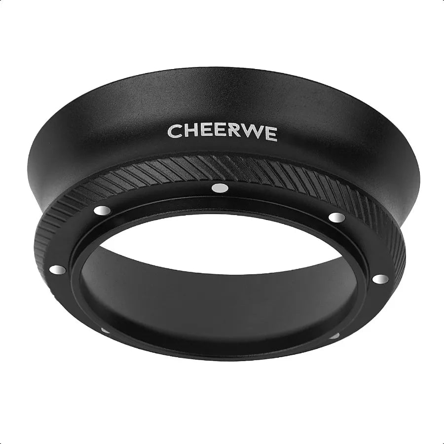 54mm Magnetic Espro Dosing Funnel Aluminum Coffee Ring with 8 Magnets 25mm Height Black