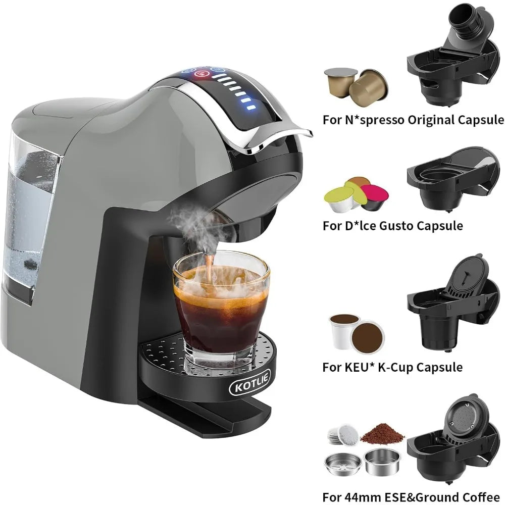 Espresso 5-in-1 Single Serve Coffee Maker with 19Bar Pressure, Cappuccino & Latte Machine, Cold and Hot Beverage System for K-cu