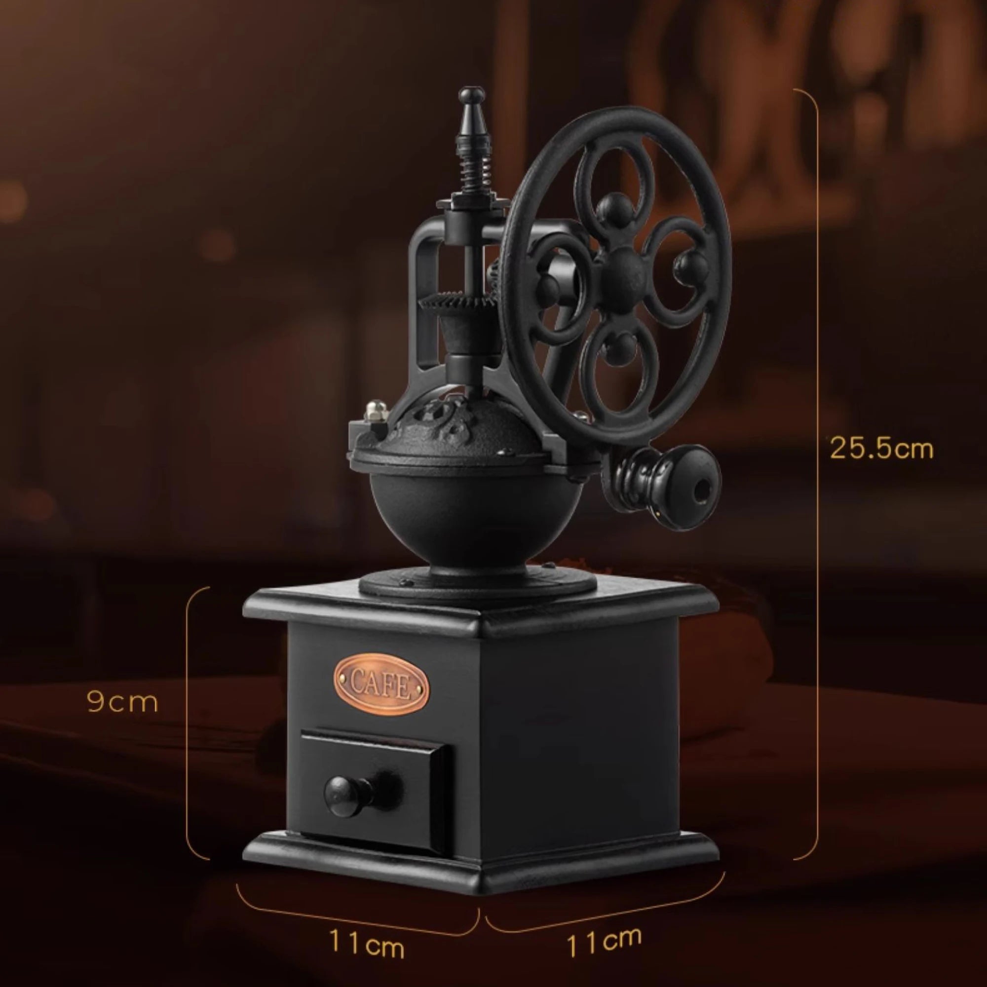 Hand-crank coffee grinders, coffee bean grinders, espresso machines, coffee accessories