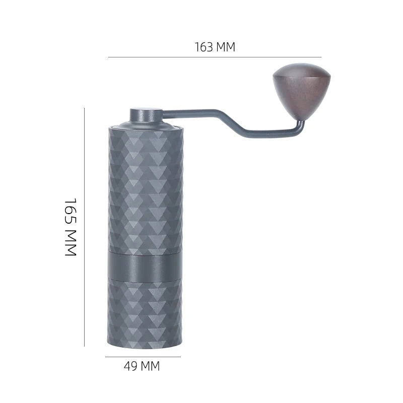 Manual Coffee Grinder CNC Professional Stainless Steel Diamond Adjustable Manual Burr Coffee Bean Grinding
