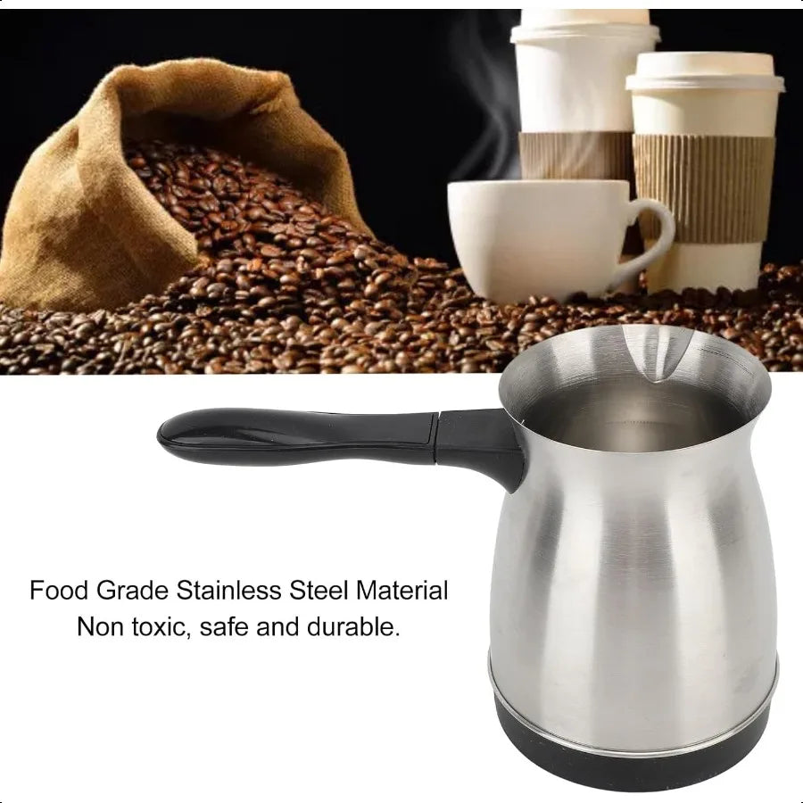 Turkish Coffee Pot Stainl Steel Arabic Greek Turkish Electric Coffee Maker hine Pot 600ml Coffee Tea Warmer Kettle with Removab