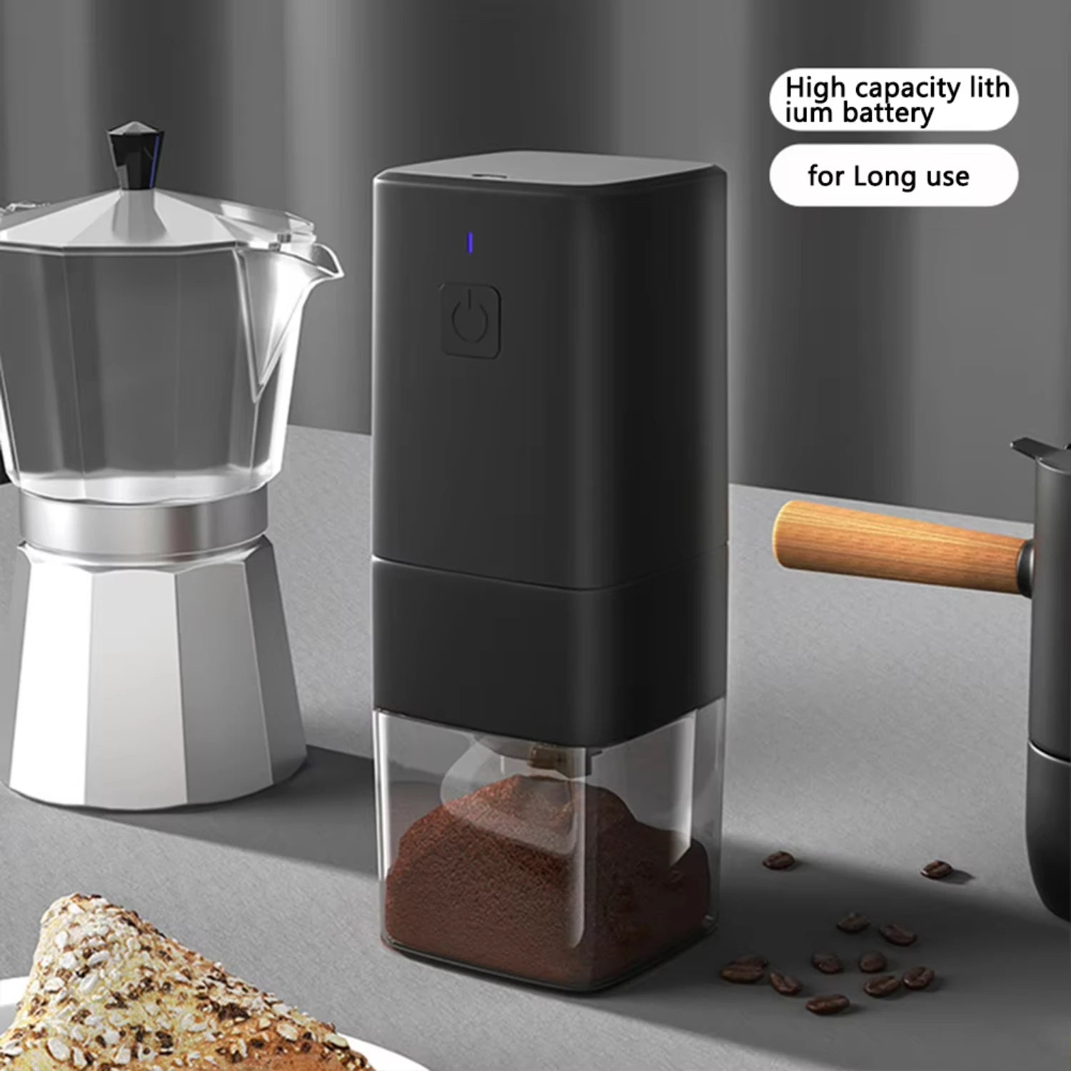 1 set of plastic Household  Grinder Adjustable Grind Size Usb Rechargeable Coffee Bean Mill Machine Wholesale