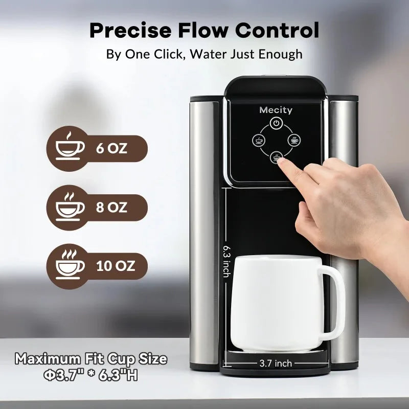 Mecity Coffee Maker 3 in 1 Single Serve Coffee Machine, Compatible with K cup Capsules, Instant Coffee Pot, Tea maker
