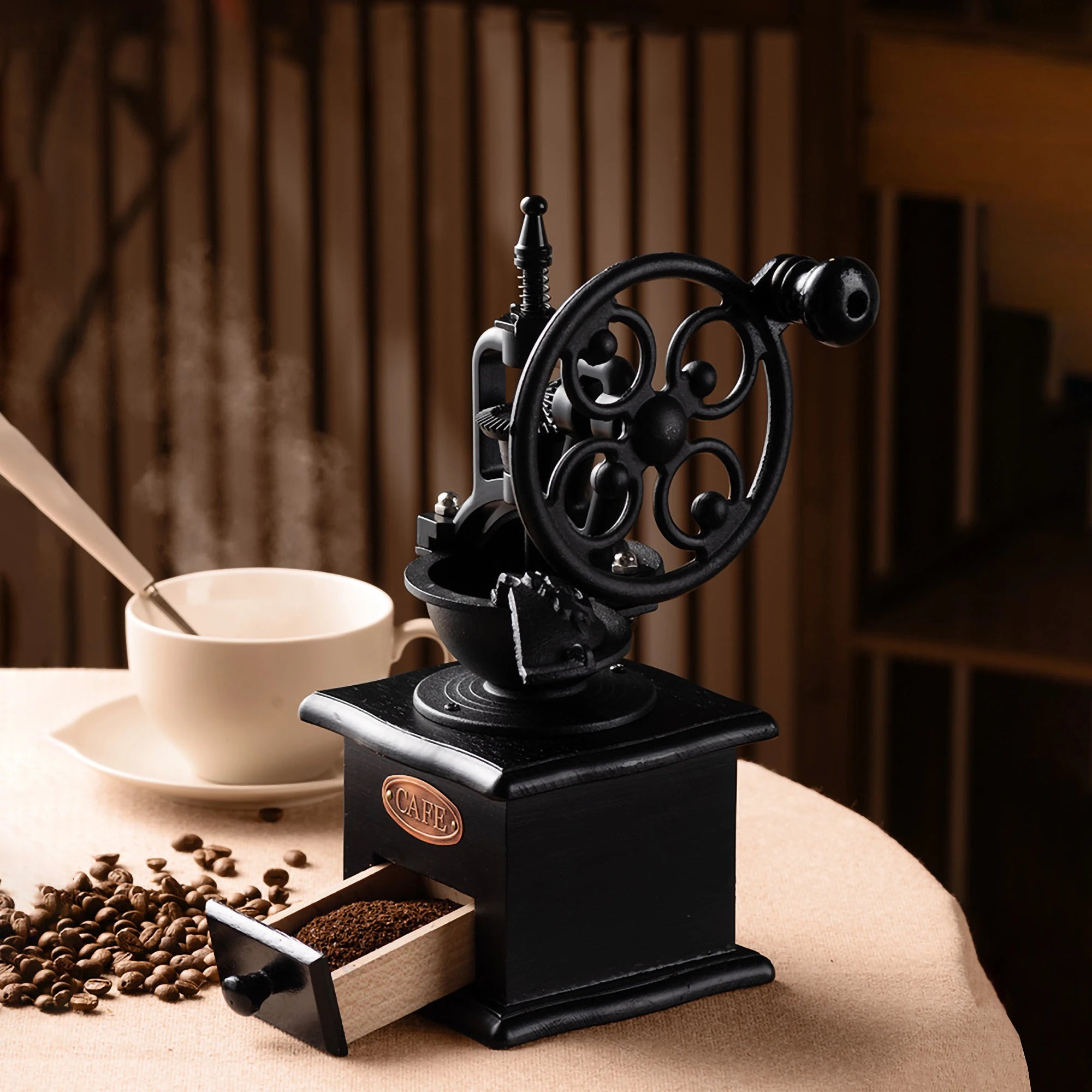 Hand-crank coffee grinders, coffee bean grinders, espresso machines, coffee accessories