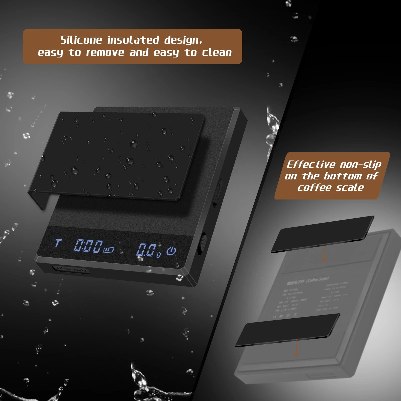 IKAPE V1 Coffee Electronic Scale with Timer, 0.1g High Precision Coffee Scale, Drip Espresso Scale with Auto Tare, Touch Sensor