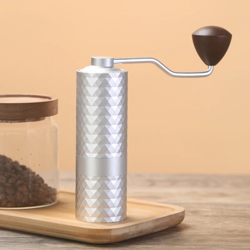 Manual Coffee Grinder CNC Professional Stainless Steel Diamond Adjustable Manual Burr Coffee Bean Grinding
