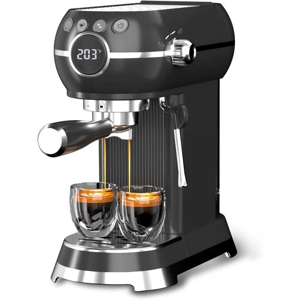 Compact 20Bar Espresso Machine with Milk Frother, 27oz Detachable Water Tank for Small Spaces, Quick Heat-Up Home Coffee Maker