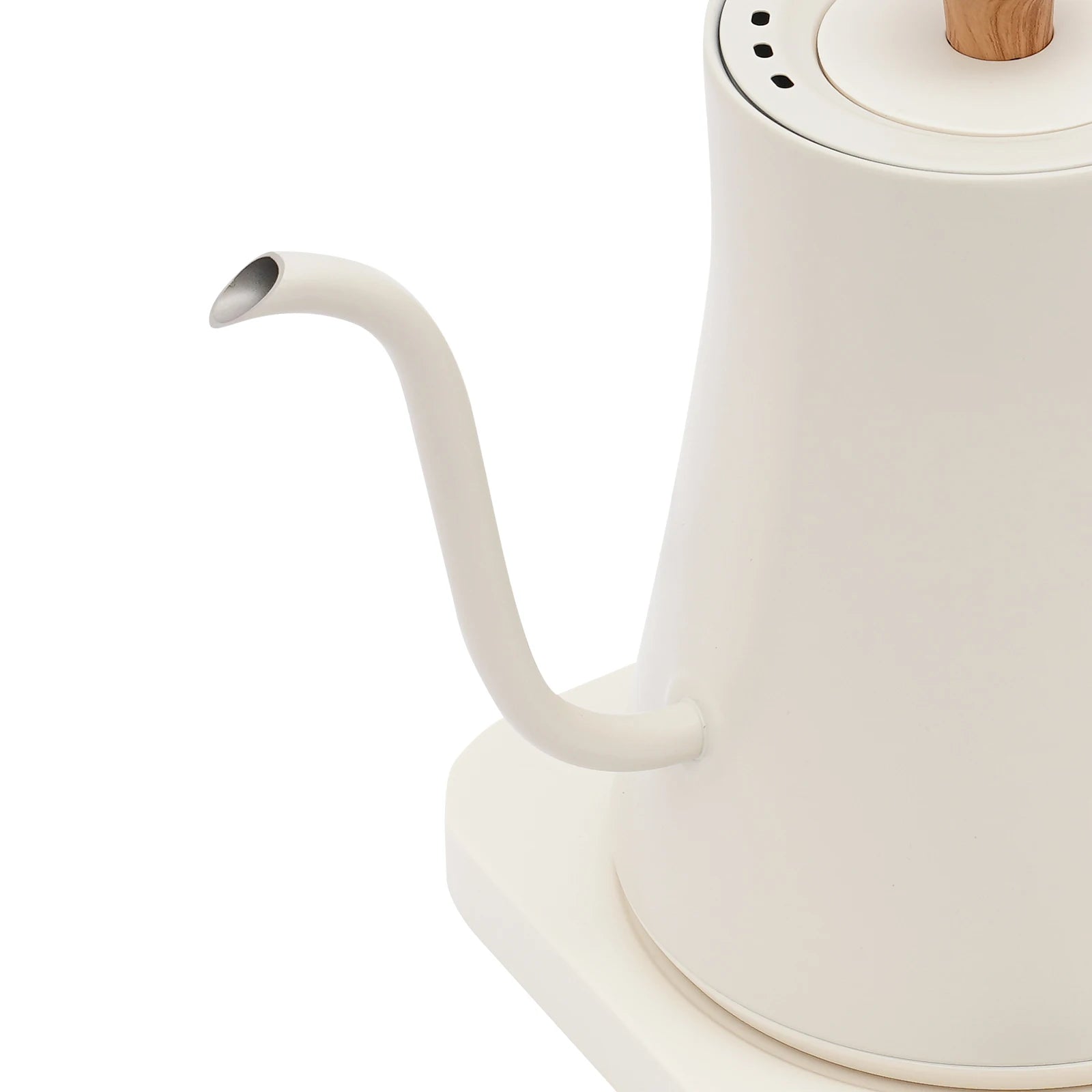 Electric Gooseneck Kettle for Coffee & Tea , 0.9L Stainless Steel Hot Water Kettle Electric,1200W with LED Display (White)