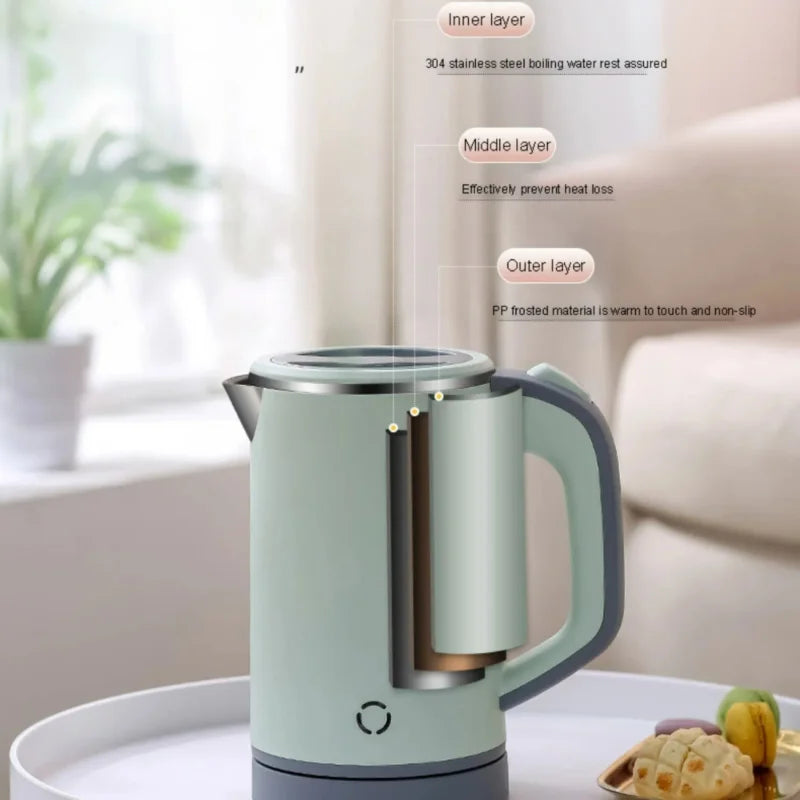800ML Insulated  Kettle 304 Stainless Steel Kettle Reserved Automatic Power Off To Adjust Temperature 600w