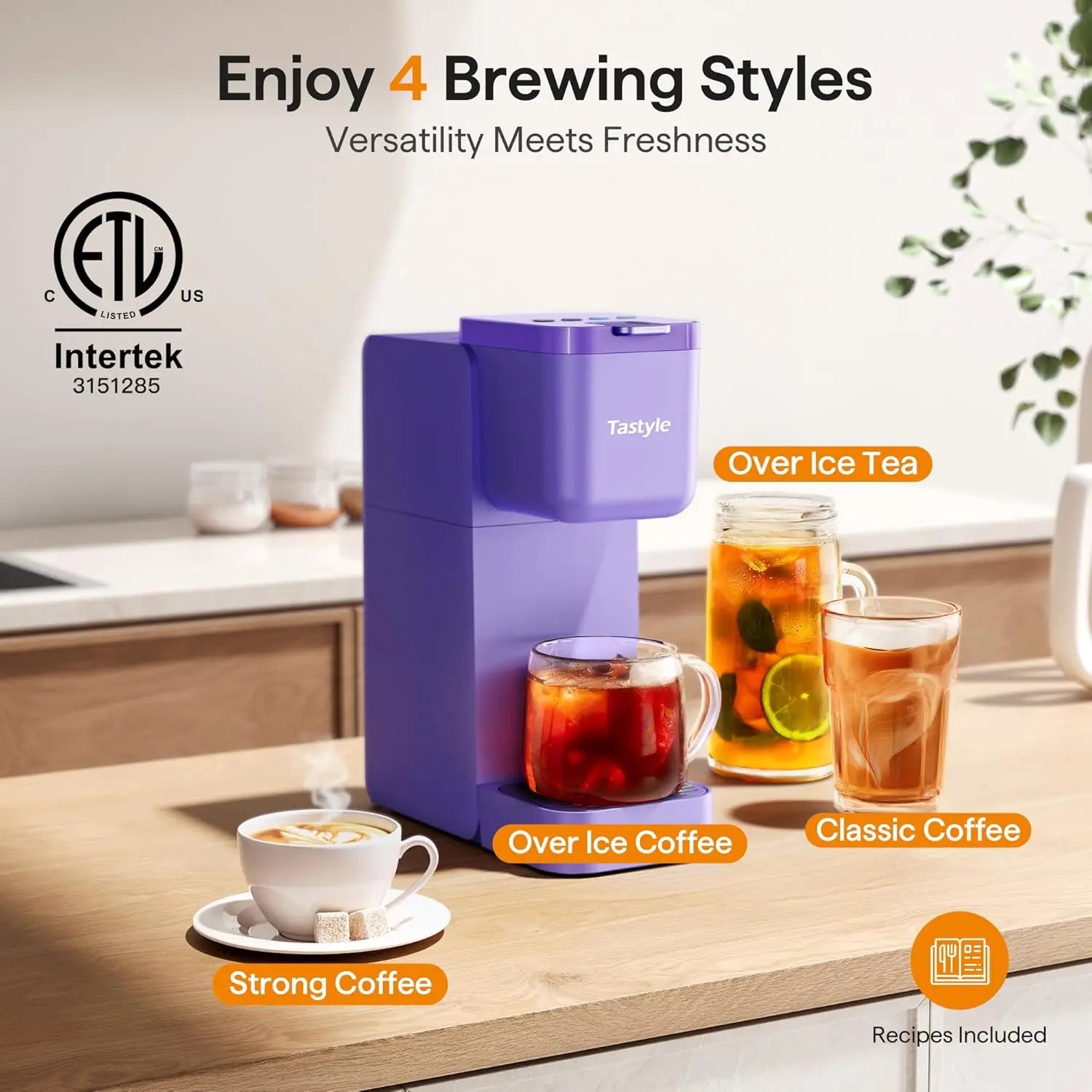 Single Serve Coffee Maker for K Cup, Ground and Tea, Hot and Iced Coffee Machines with Bold Setting, 6 to 16 Oz Brew Sizes, Comp