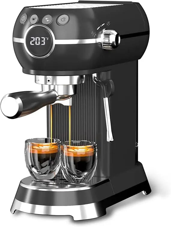 Compact 20Bar Espresso Machine with Milk Frother, 27oz Detachable Water Tank for Small Spaces, Quick Heat-Up Home Coffee Maker