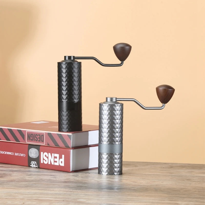 Manual Coffee Grinder CNC Professional Stainless Steel Diamond Adjustable Manual Burr Coffee Bean Grinding