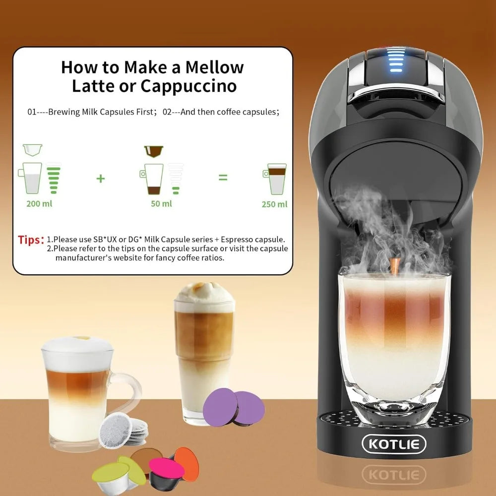 Espresso 5-in-1 Single Serve Coffee Maker with 19Bar Pressure, Cappuccino & Latte Machine, Cold and Hot Beverage System for K-cu
