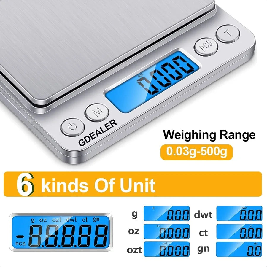 GDEALER Food Scale 0.001oz 0.01g Precise Digital Kitchen Scale Gram Scales Weight Food Coffee Scale Digital Scales for Cooking