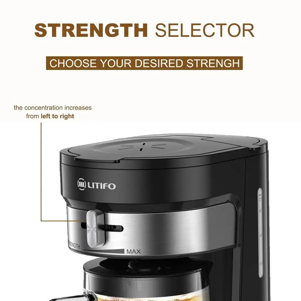 Iced Tea Maker Iced Coffee Brewer 2.5 Quart Pitcher Adjustable Brew Strength Selector Automatic Shut Off Easy Clean Filter