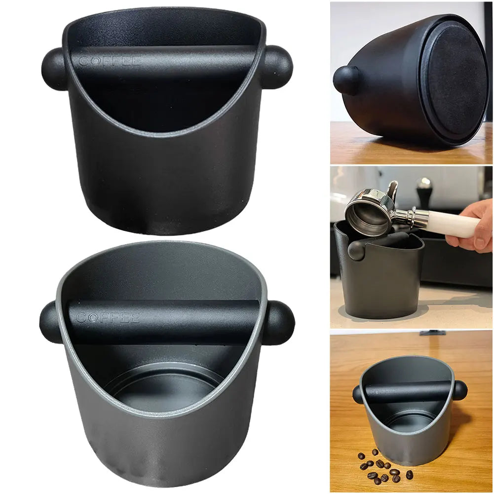 Espresso Dump Bin Shock-Absorbent Grind Waste Bin Anti-slip Espresso Knock Box with Removable Knock Bar for Barista Coffee Grind